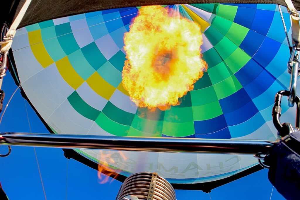 Le carburant utilisé pour chauffer l'air : Le Gaz propane